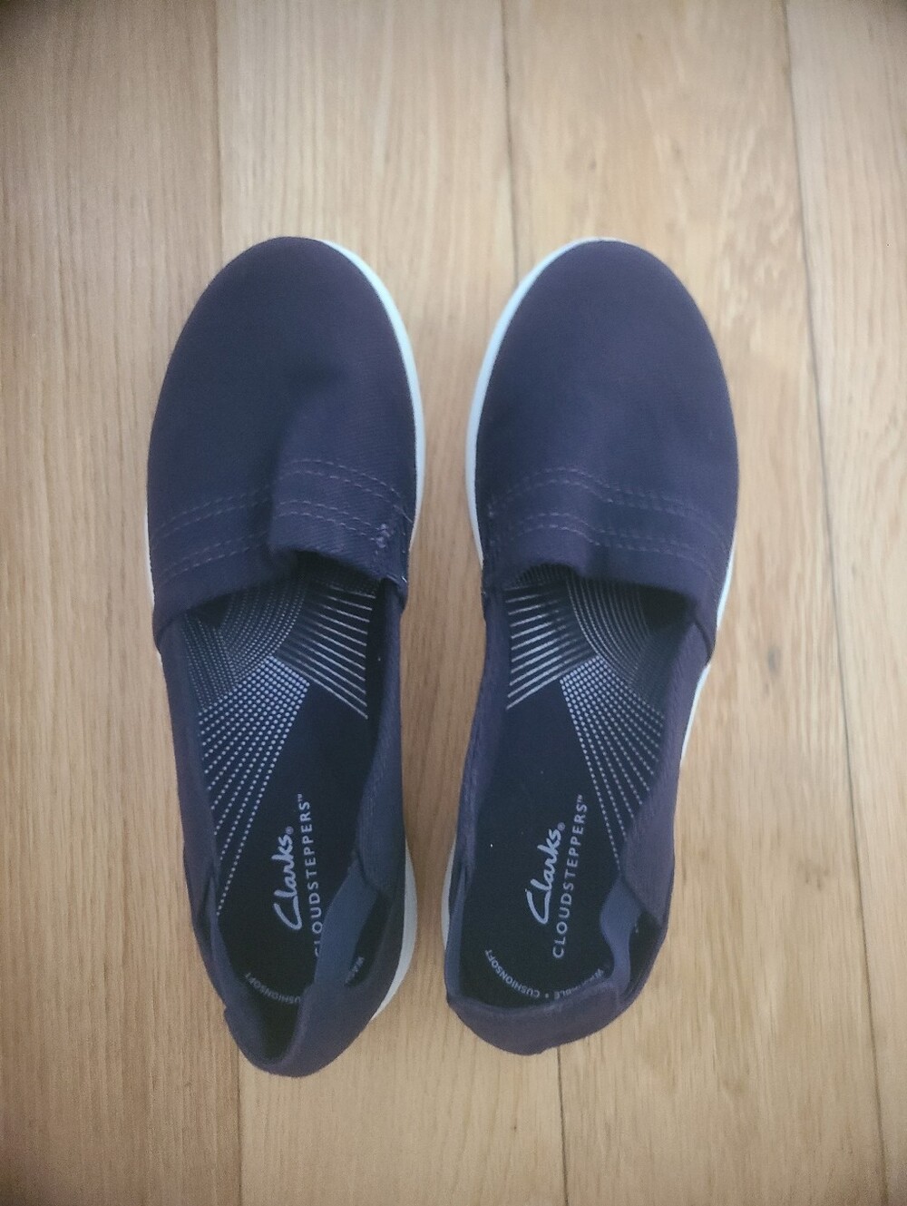 Clarks Navy Slip-On Cloudsteppers Loafers